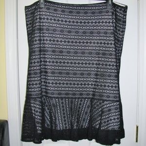NWOT Worthington Blk Crochet Lace Skirt